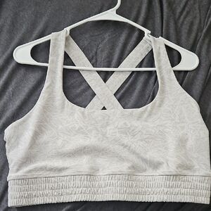 ZYIA Light Gray Sports Bra with Cross-Back